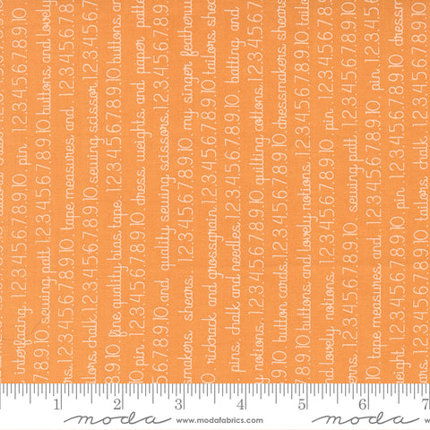 Fresh Fig Favorites Orange Text Yardage by Fig Tree for Moda Fabrics