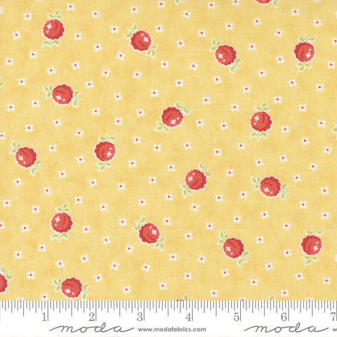 Stitched Buttercup Raspberry Floral Yardage by Fig Tree for Moda Fabrics