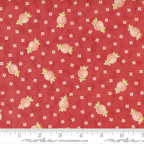 Stitched Persimmon Raspberry Floral Yardage by Fig Tree for Moda Fabrics