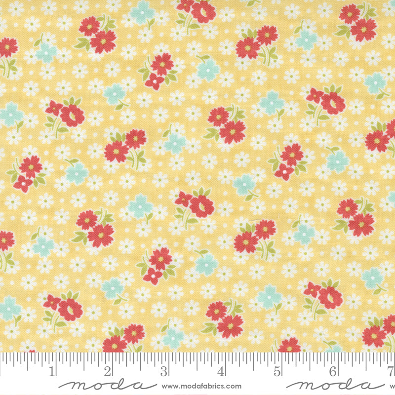 Stitched Buttercup Bloomers Floral Yardage by Fig Tree for Moda Fabrics