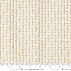 Stitched Vanilla Slate Stitch Text Yardage by Fig Tree for Moda Fabrics