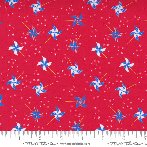 Holiday Essentials Americana Red Patriotic Pinwheel Yardage by Stacy Iest Hsu for Moda Fabrics