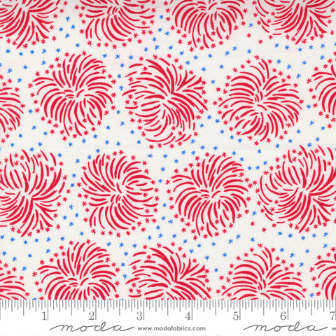 Holiday Essentials Americana White Fireworks Yardage by Stacy Iest Hsu for Moda Fabrics
