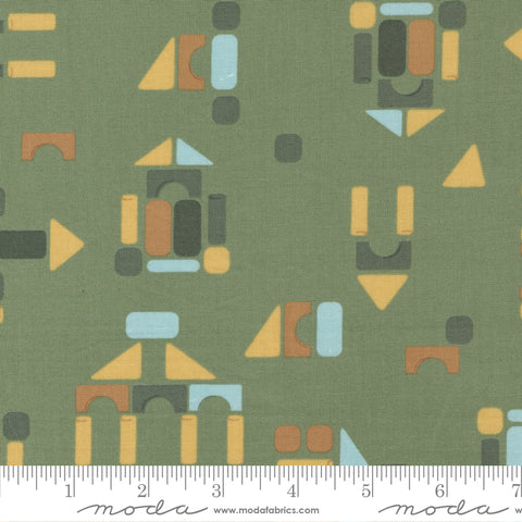 ABC XYZ Green Wood Blocks Yardage by Staci Iest Hsu for Moda Fabrics