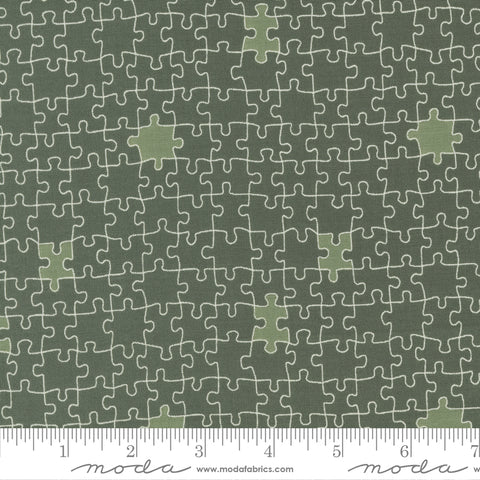 ABC XYZ Dark Green Puzzled Yardage by Stacy Iest Hsu for Moda Fabrics