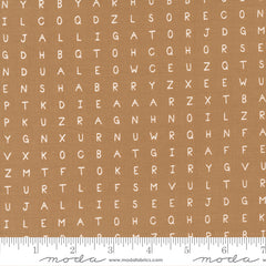 ABC XYZ Gold Word Search Yardage by Staci Iest Hsu for Moda Fabrics