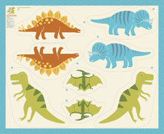Stomp Stomp Roar Stuffed Dino Panel by Stacy Iest Hsu for Moda Fabrics