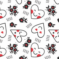 XOXO Red Personified Hearts yardage by Camelot Fabrics