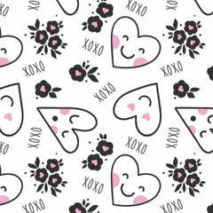XOXO Pink Personified Hearts yardage by Camelot Fabrics