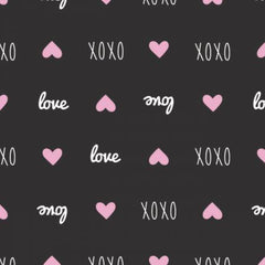 XOXO Black Sweet Messages yardage by Camelot Fabrics
