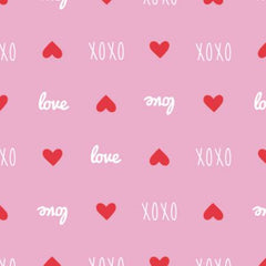 XOXO Pink Sweet Messages yardage by Camelot Fabrics