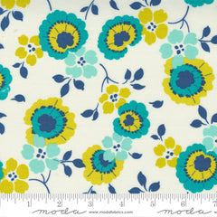 Morning Light Cloud Bluebird Pansy Floral Yardage by Linzee McCray for Moda Fabrics