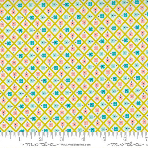 Morning Light Sprout Chockablock Check Yardage by Linzee McCray for Moda Fabrics
