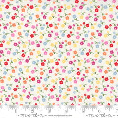 Zinnia Rainbow Sunny Flowers Yardage by April Rosenthal for Moda Fabrics