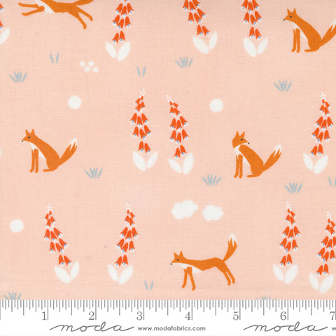 Meander Blush Foxes Yardage by Aneela Hoey for Moda Fabrics
