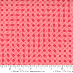 Beautiful Day Tea Rose Scarlet Pin Dot Yardage by Corey Yoder for Moda Fabrics