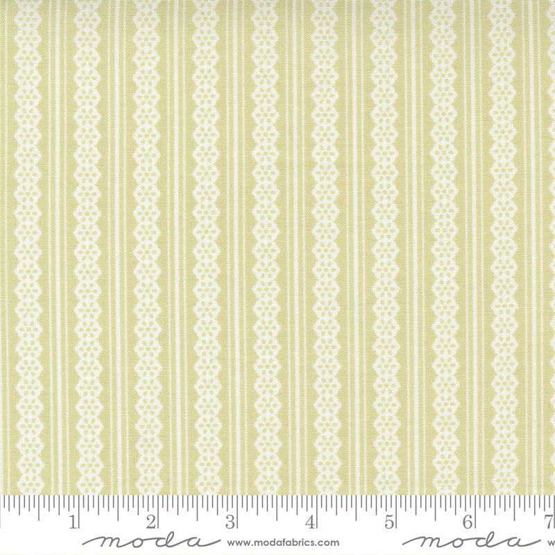 Buttercup & Slate Sprig Lacey Stripe Yardage by Corey Yoder for Moda Fabrics
