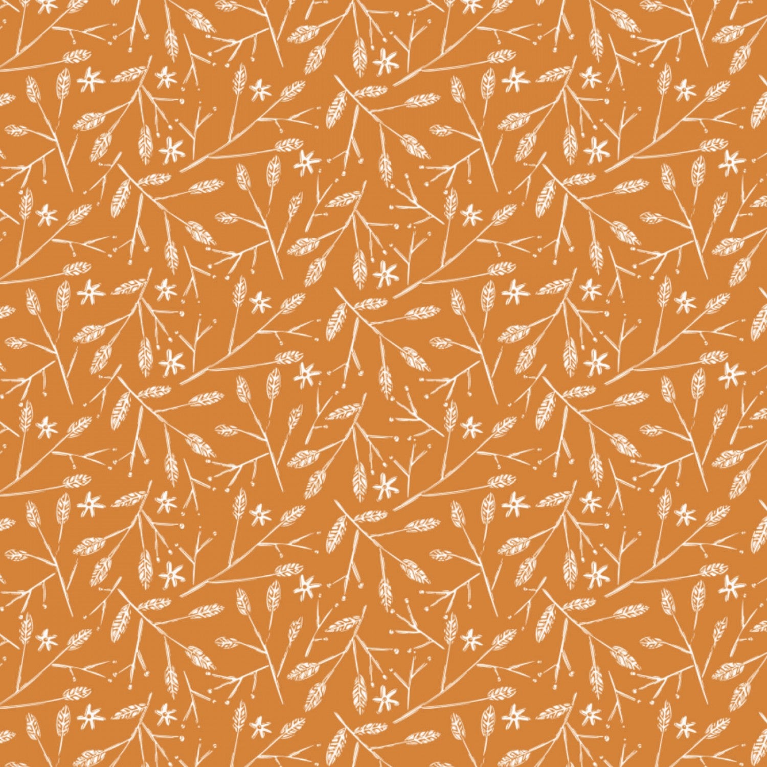 Harvest Time Orange Twigs Yardage designed by Vicky Yorke for Camelot Fabrics