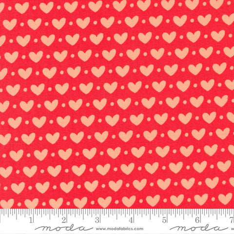 Sincerely Yours Geranium Candy Hearts Yardage by Sherri & Chelsi for Moda Fabrics