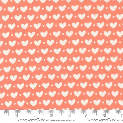 Sincerely Yours Coral Candy Hearts Yardage by Sherri & Chelsi for Moda Fabrics