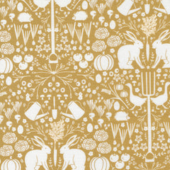 Midnight in the Garden Gold Into The Garden Yardage by Sweetfire Road for Moda Fabrics