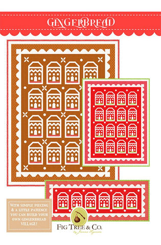 Christmas Stitched Gingerbread Quilt Kit - Brown Colorway
