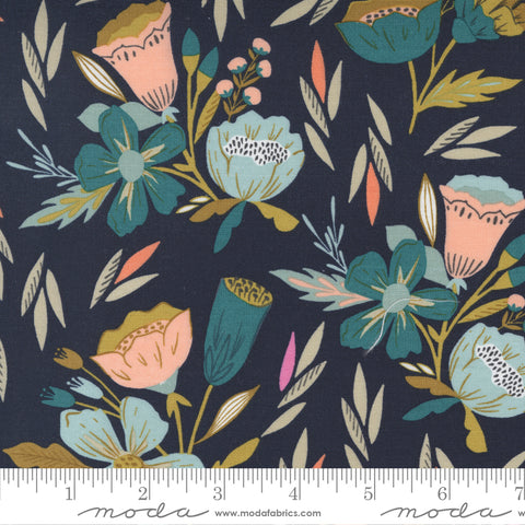 Songbook A New Page Navy Overjoyed Yardage by Fancy That Design House for Moda Fabrics
