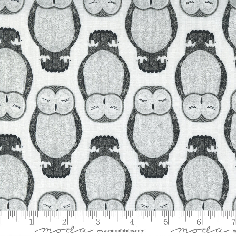 Nocturnal Moon Sleeping Owls Yardage by Gingiber for Moda Fabrics