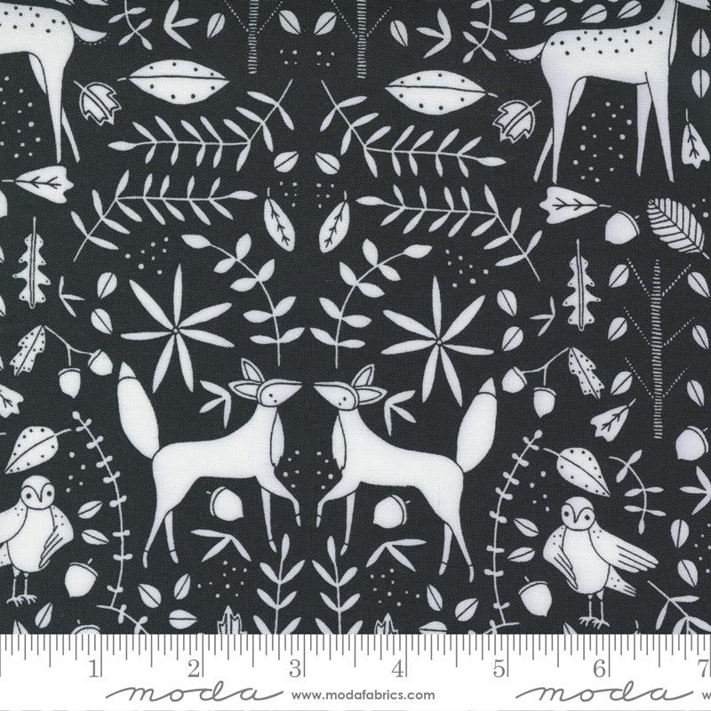 Nocturnal Night Forest Otomi Yardage by Gingiber for Moda Fabrics
