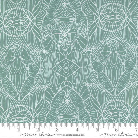 Nocturnal Moss Hidden Foxes Yardage by Gingiber for Moda Fabrics