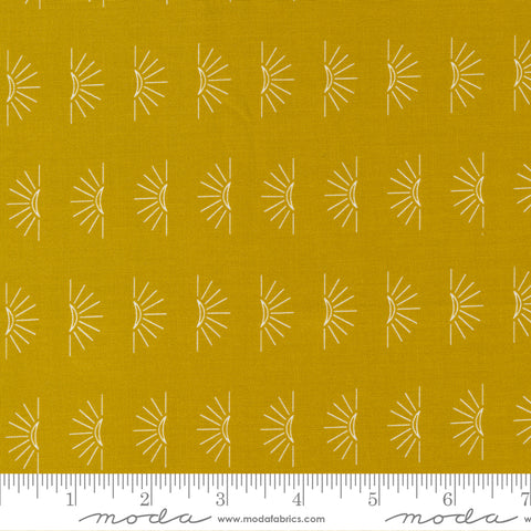 Nocturnal Gold Crescent Moon Yardage by Gingiber for Moda Fabrics