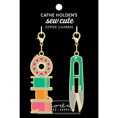 Set of Two Scarecrow and Skeleton Sew Cute Zipper Charms | Cathe Holden for Moda #CH134