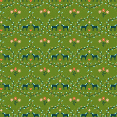 Cottage Farm Moss Best Friends Yardage by Judy Jarvi for Windham Fabrics