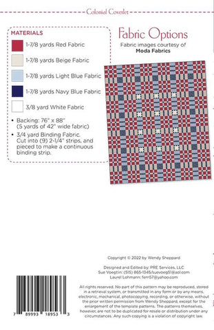 Colonial Coverlet Quilt Pattern by Wendy Sheppard