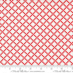 Dwell Cream Red Nine Patch Yardage by Camille Roskelley for Moda Fabrics