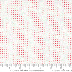 Dwell Cream Red Pin Dot Yardage by Camille Roskelley for Moda Fabrics