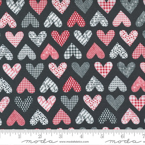 Flirt Black Hearts Yardage by Sweetwater for Moda Fabrics