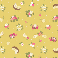 Bunny Hop Yellow Chicks Yardage by Lewis & Irene Fabrics