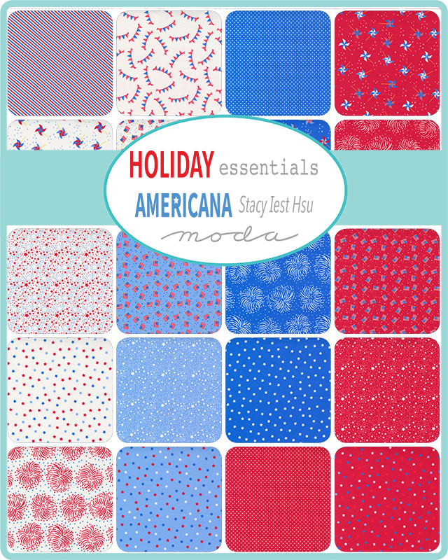 Holiday Essentials Americana Fat Quarter Bundle by Stacy Iest Hsu for Moda Fabrics