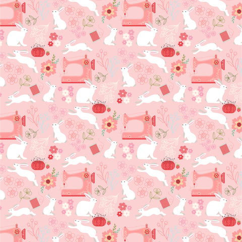 Poppie's Patchwork Club Pink Beatrix Yardage by Lori Woods for Poppie Cotton Fabrics