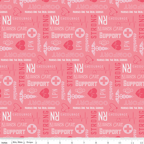 Nobody Fights Alone Pink Nurse Yardage by Riley Blake Designs