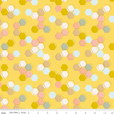 Harmony Sunshine Honeycomb Yardage by Melissa Lee for Riley Blake Designs