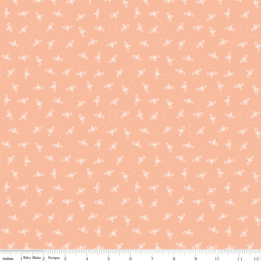 Harmony Apricot Bees Yardage by Melissa Lee for Riley Blake Designs