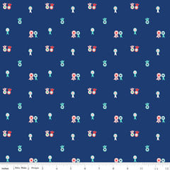 Quilt Fair Navy Ribbons Yardage by Tasha Noel for Riley Blake Designs