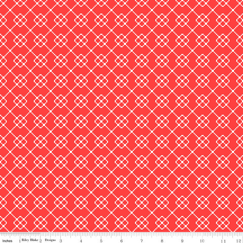 Quilt Fair Red Quilty Chain Yardage by Tasha Noel for Riley Blake Designs