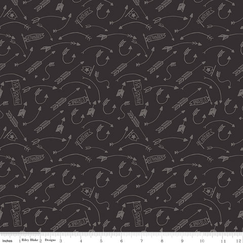 Into The Woods Black Crazy Arrows Yardage by Lori Whitlock for Riley Blake Designs