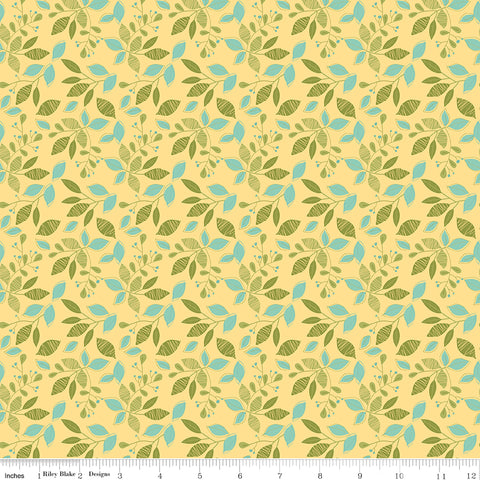 Adel in Spring Buttercream Leaves Yardage by Sandy Gervais for Riley Blake Designs