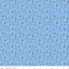 Red White & Bang! Blue Sailboats Yardage by Sandy Gervais for Riley Blake Designs