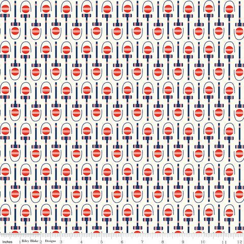 CLEARANCE - Riley Blake Designs - Red White & Bang by Sandy Gervais -  C11528 - Watermelon - Navy