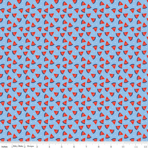 Red White & Bang! Blue Watermelon Yardage by Sandy Gervais for Riley Blake Designs